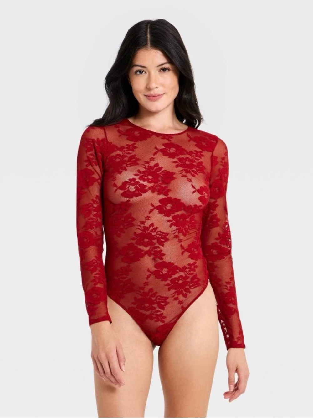 Women's Lace Long Sleeve Lingerie Bodysuit Auden